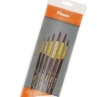 Набор кистей "Creative" синтетика бордовая  5 шт. короткая ручка КРУГЛЫЕ set29-6pc

